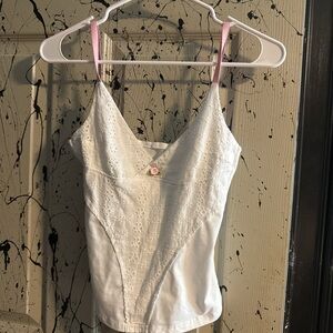 White Embroidered Women's Top